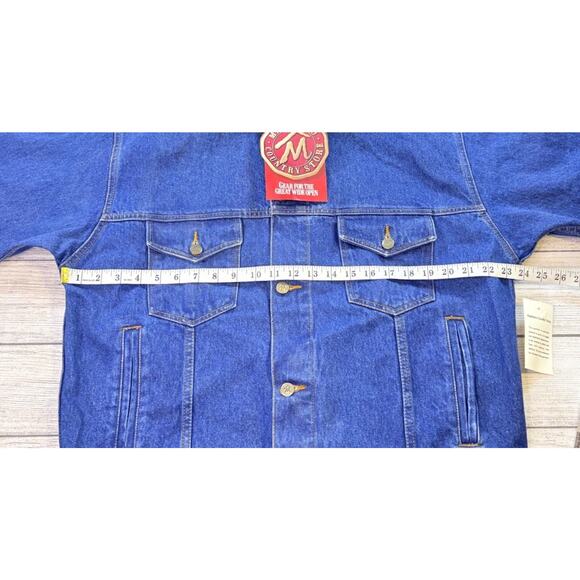Marlboro Vintage Men’s Denim Trucker Jacket Leather Collar Size Large - Picture 4 of 11